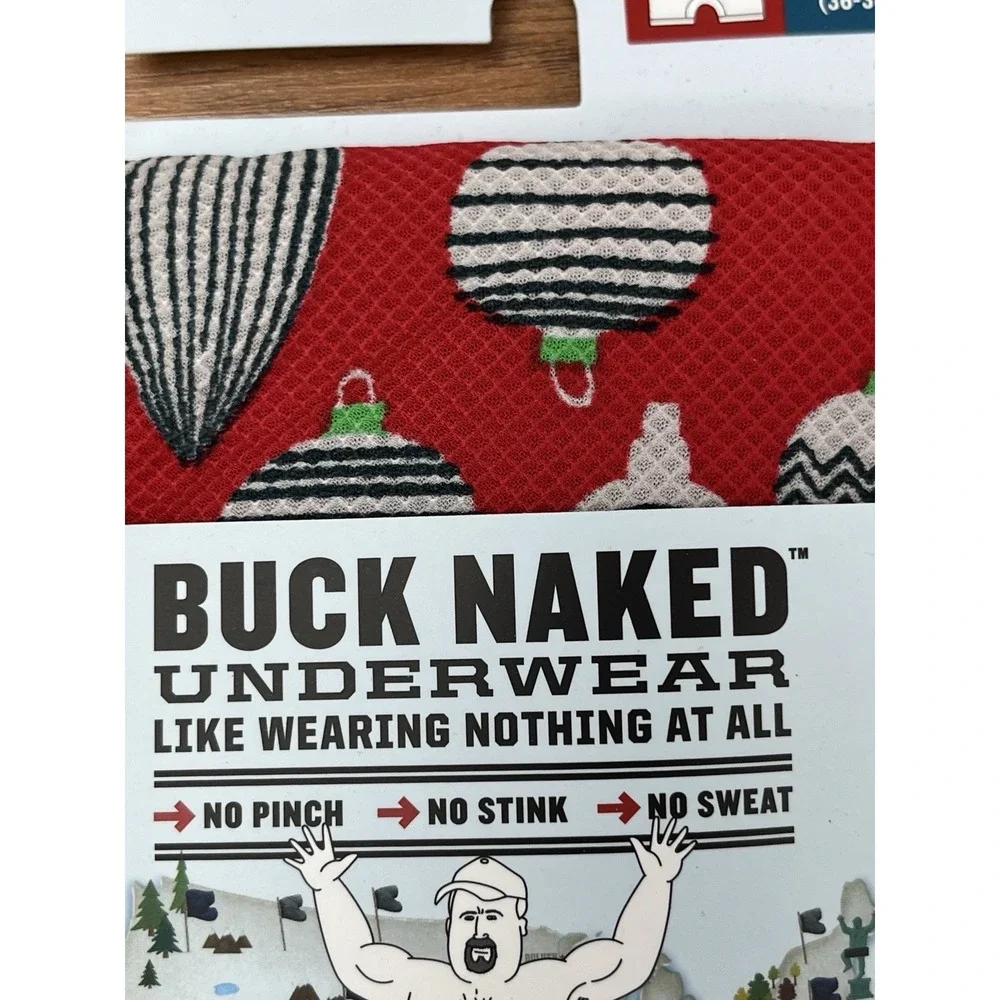 Duluth Trading Company Buck Naked Boxer Briefs, Christmas Men's Large 36-38 NEW